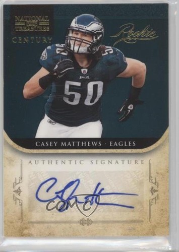 Casey Matthews [Autograph Century Gold] #218 2011 Playoff National Treasures card