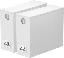 2-Pack Foldable Bed Sheet Organizers with Window Queen King Size