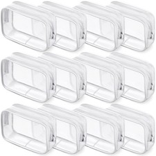 Weewooday 12 Pieces Clear Makeup Bags Cosmetic Storage Bags PVC Zipper Pouche...