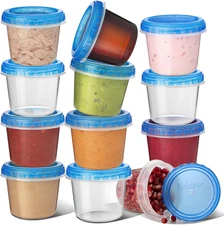 4 Oz. Small Containers with Lids [12 Pack] Snack Containers with Twist Top Lids