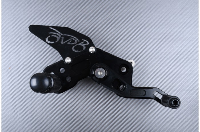 Platines commandes reculées AVDB bleues en alu CNC pour KAWASAKI Z125