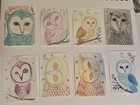 ACEO Owl Drawings on Paper, Moon & Stars, Small Unframed Cartoon Art — photo 2