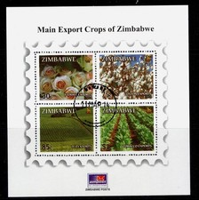 ZIMBABWE QEII SGMS1367, 2014 export crops mini sheet, FINE USED.