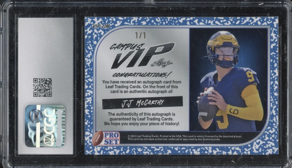 2023 Pro Set Metal Land Crystal J.J. McCarthy 1/1 RC Gem Mint CGC 10 10 Auto - Image 2 of 2