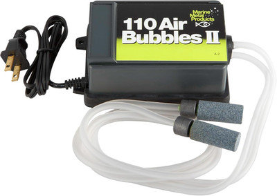 A-2 Air Bubbles Pump with Tubing & Air Stones for Live Bait (110 Volts), Black