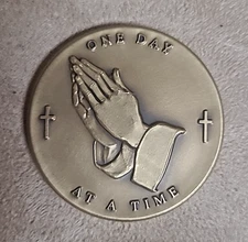 One Day at a Time Challenge Coin | Serenity Prayer | Christian Recovery Gift