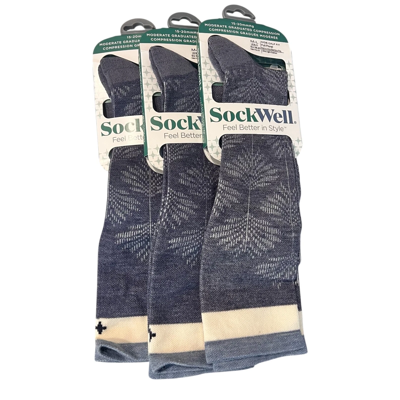 Sockwell Cushion Compression Socks Men's M-L SZ 8-11 Full Floral 3 Pk. NEW!
Opens in a new window or