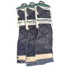 Sockwell Cushion Compression Socks Men's M-L SZ 8-11 Full Floral 3 Pk. NEW 