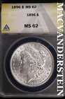 1896 Morgan Dollar-ANACS MS 62 Brilliant Uncirculated #SLM528