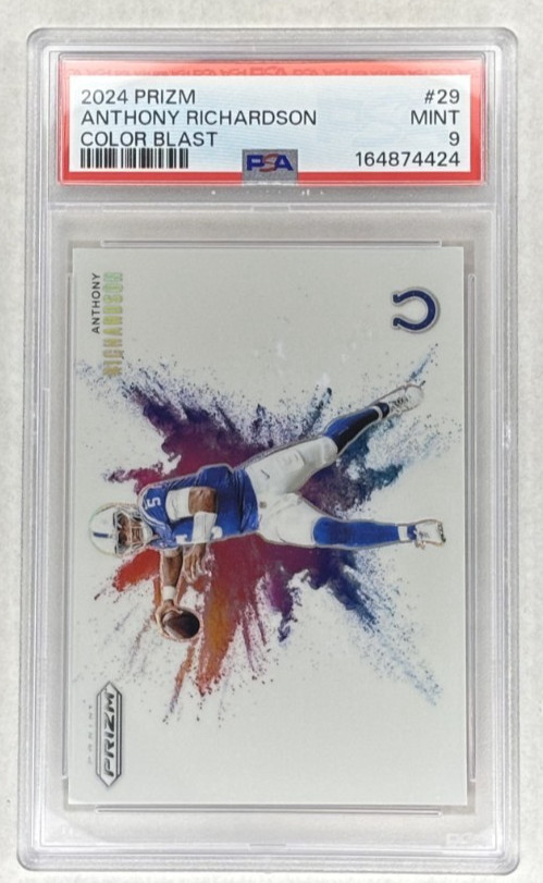2024 Prizm Football Anthony Richardson Color Blast PSA 9 (Small Ding On Holder)