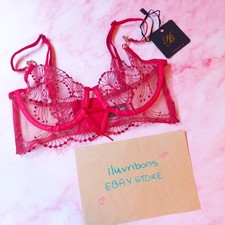 ❣️Honey Birdette Sarah Red 10D bra Glitter Sexy Lingerie 32D❣️