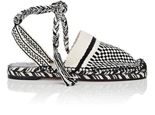 $585 Antolina Paris Black Ivory Woven Ankle Tie Espadrilles Size 40 9