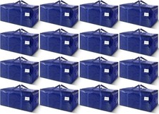 16 Pack Extra Heavy Duty Large Moving Bags with Strong Zipper Carrying Handles