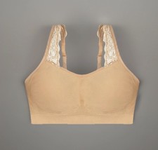 Underoutfit Adjustable Comfort Bra w/ Lace Straps-445 Coffee, size Med