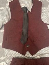 Van Heusen Boys 3T 4 Piece Suit Maroon Wedding Guest Ring Bearer Formal