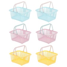 6PCS Mini Shopping Baskets with Handles Small Tiny Baskets, Blue Purple Yellow