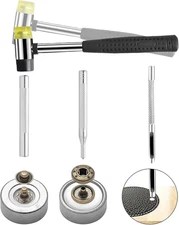 120 Sets Metal Snap Buttons,  12.5mm Leather Snap Fasteners Kit with 5 Pieces...