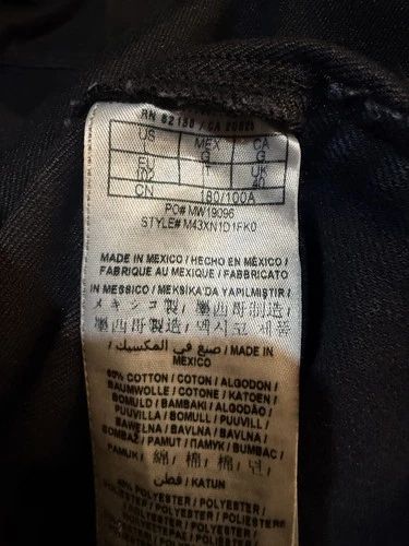 guess moto jacket large black denim asymmetric zip biker jacket men image 5