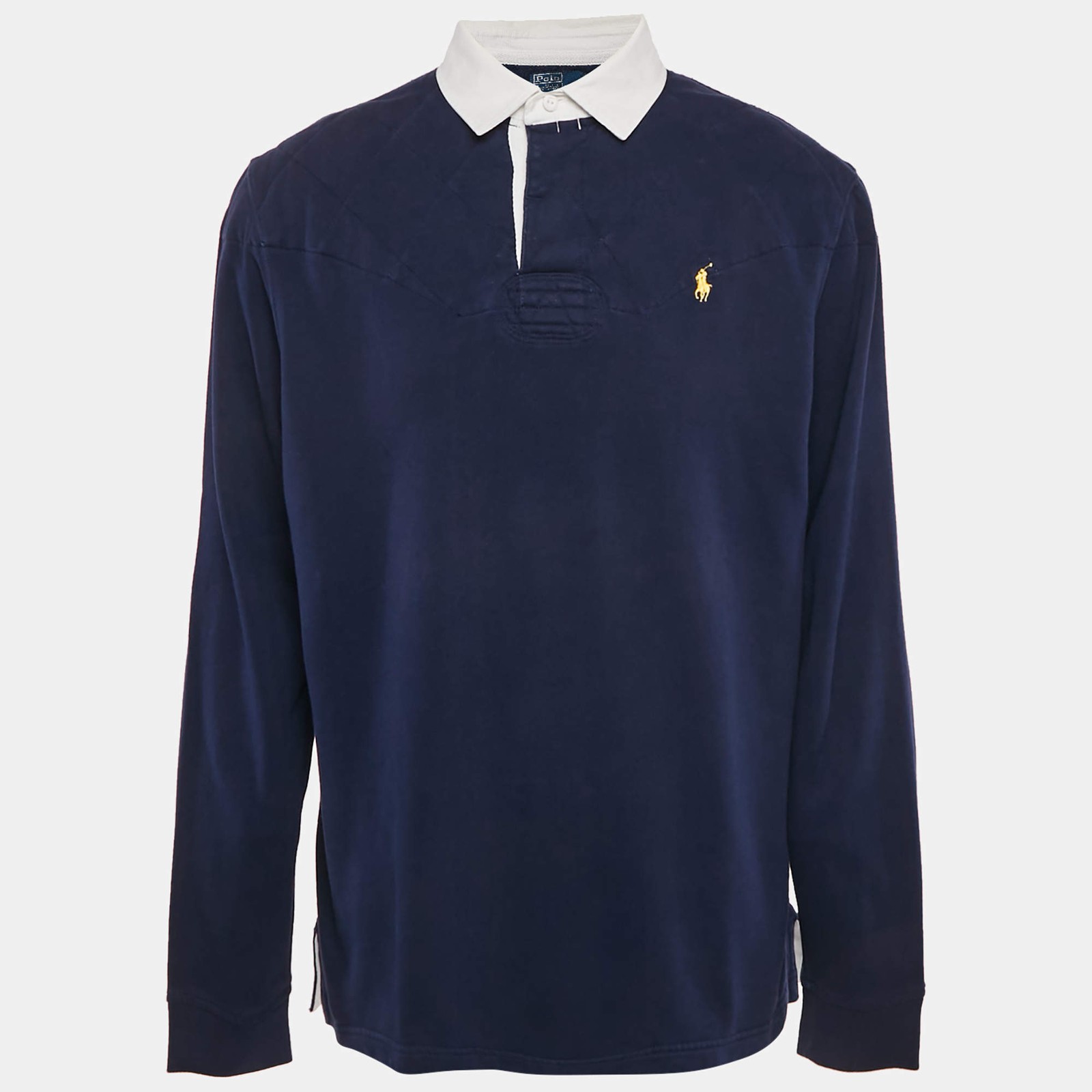 Polo Ralph Lauren Navy Blue Cotton Long Sleeve Polo TShirt XL