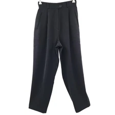 VTG Renfrew Black High Rise Pleated Straight Leg Trousers Women's 6 Made in USA