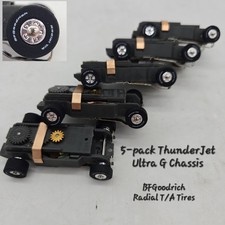 NEW 5-Pack AW TJet ThunderJet Ultra G Slot Car Chassis w/ BFGoodrich Radial T/A