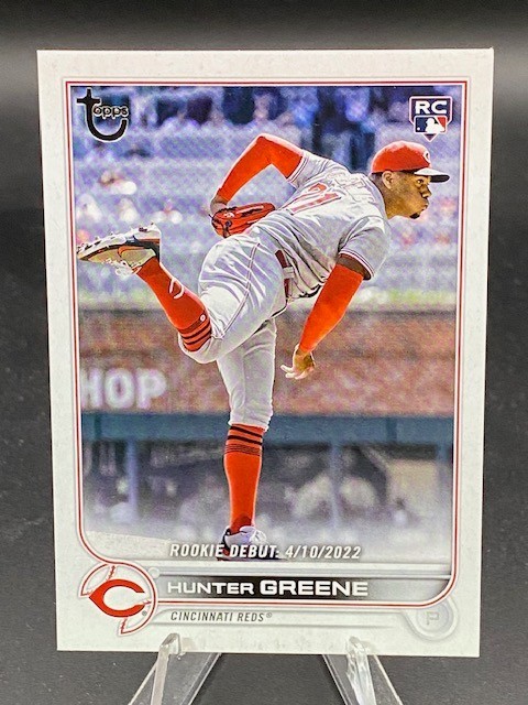Hunter Greene 2022 Topps Update US267 /99 Reds Rookie RC Vintage Stock