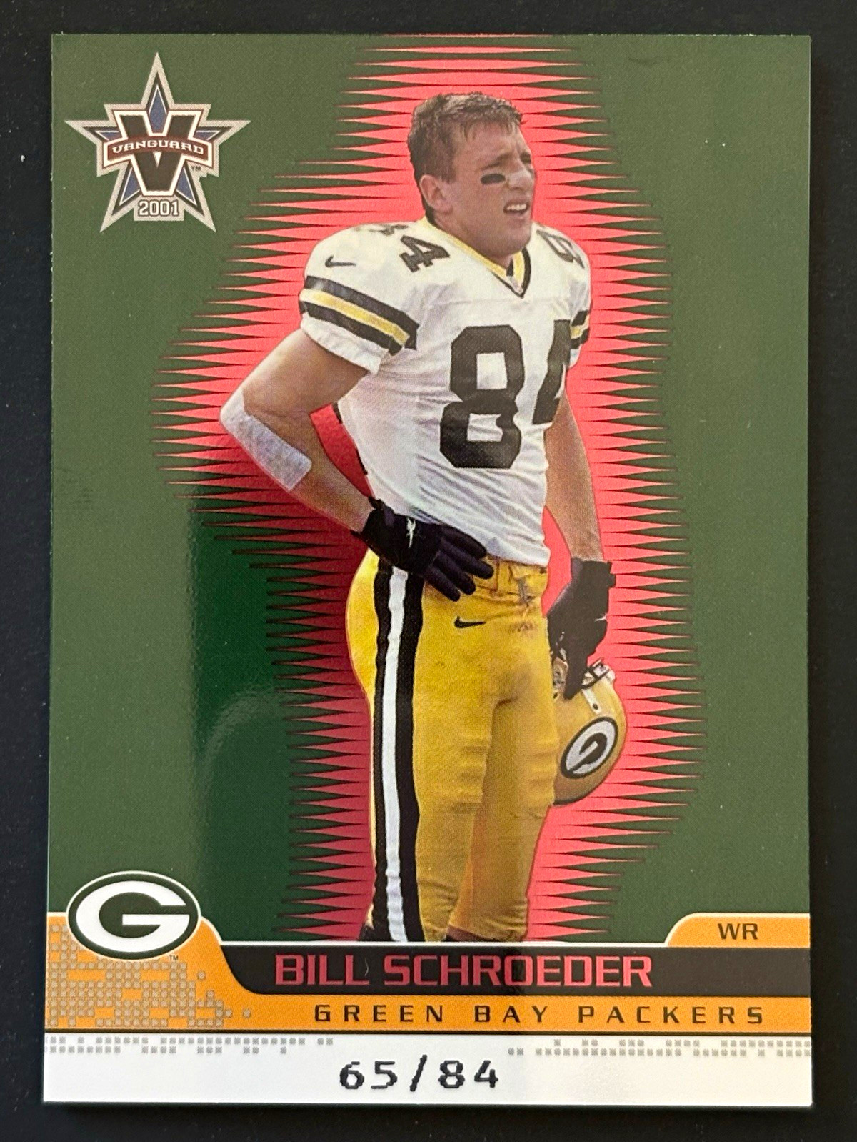 Pacific 2001 Pacific Vanguard Bill Schroeder #36 Green Bay Packers /84 Card