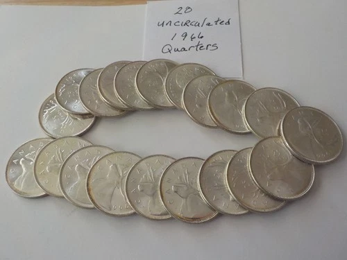 20  Canadian Silver Quarters 80 Percent Silver  uncirculated