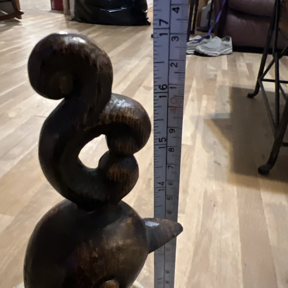 RARO VINTAGE azulejo de concha enorme pájaro estatua escultura Foto 3 de 3