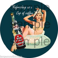 SUN DROP GOLDEN COLA  DECAL GUMBALL VENDING MACHINE 2"