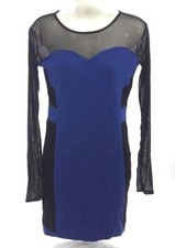 Material Girl Juniors Blue Long Sleeve Dress Size M