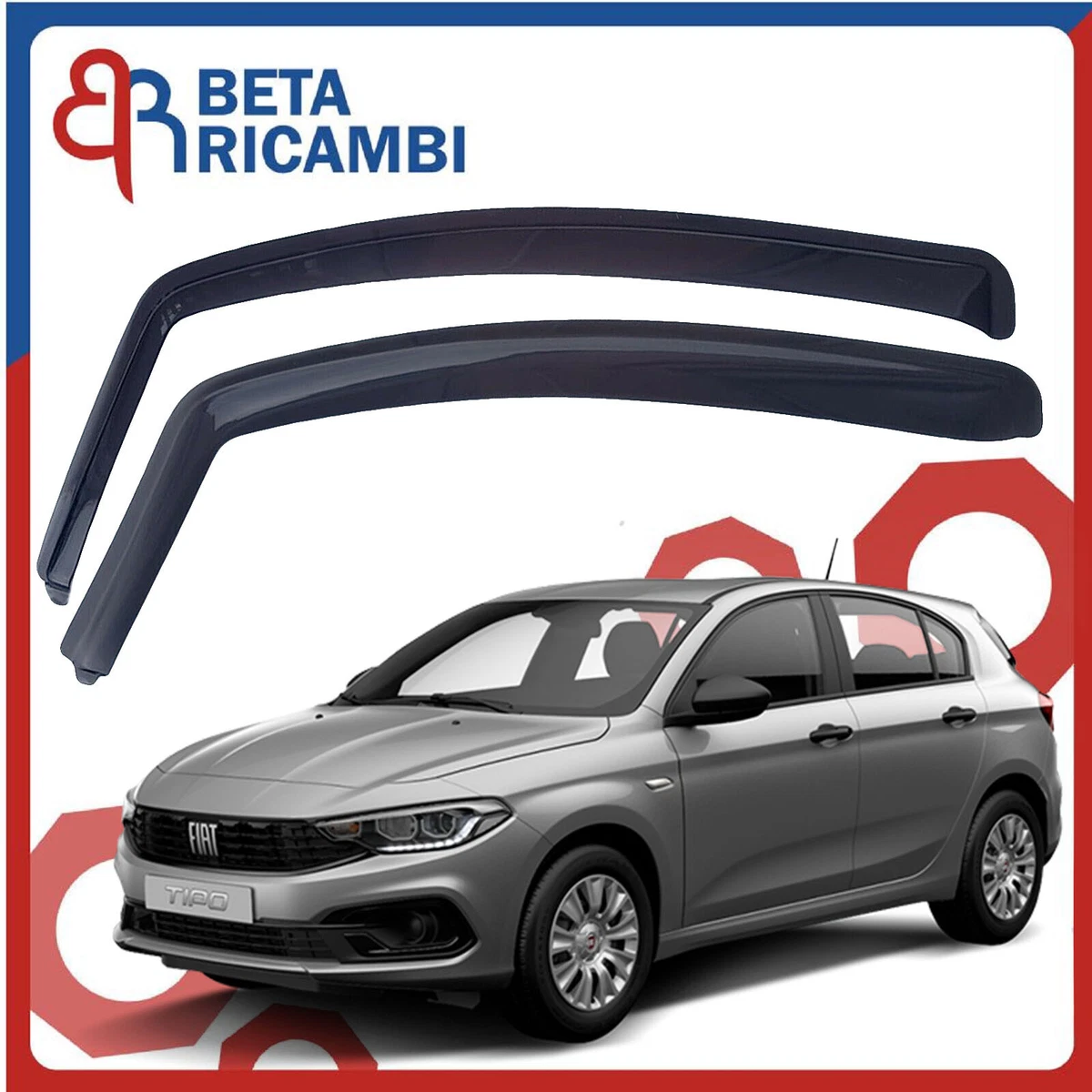 J&J AUTOMOTIVE | Deflettori d'Aria Antiturbo per Roomster 2006-2015, Set di 2 Pz, Nero, Antivento, Antipioggia, Fume' Oscurati