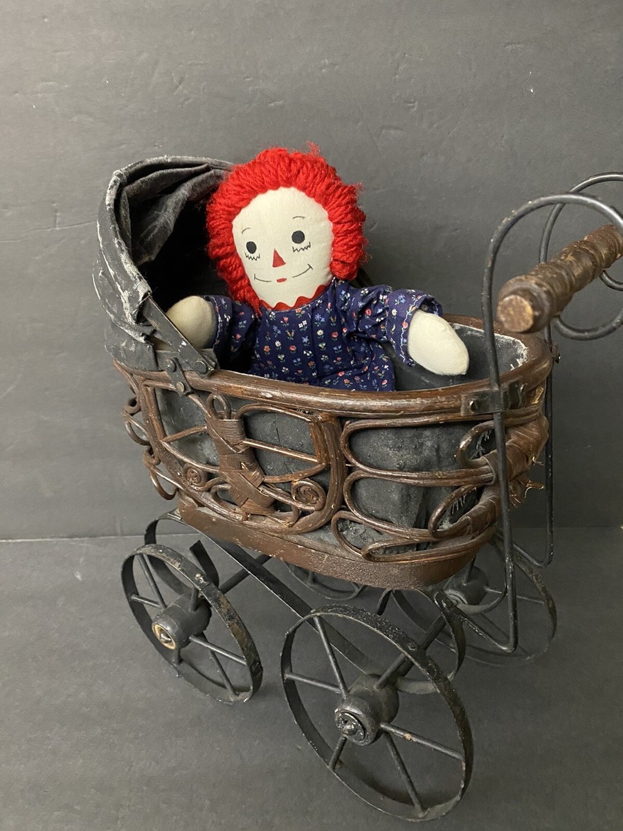 USA Vintage doll cartドールカート　babycar Vtg Wicker Rattan Wood Baby Doll Pram Carriage Buggy Antique 15