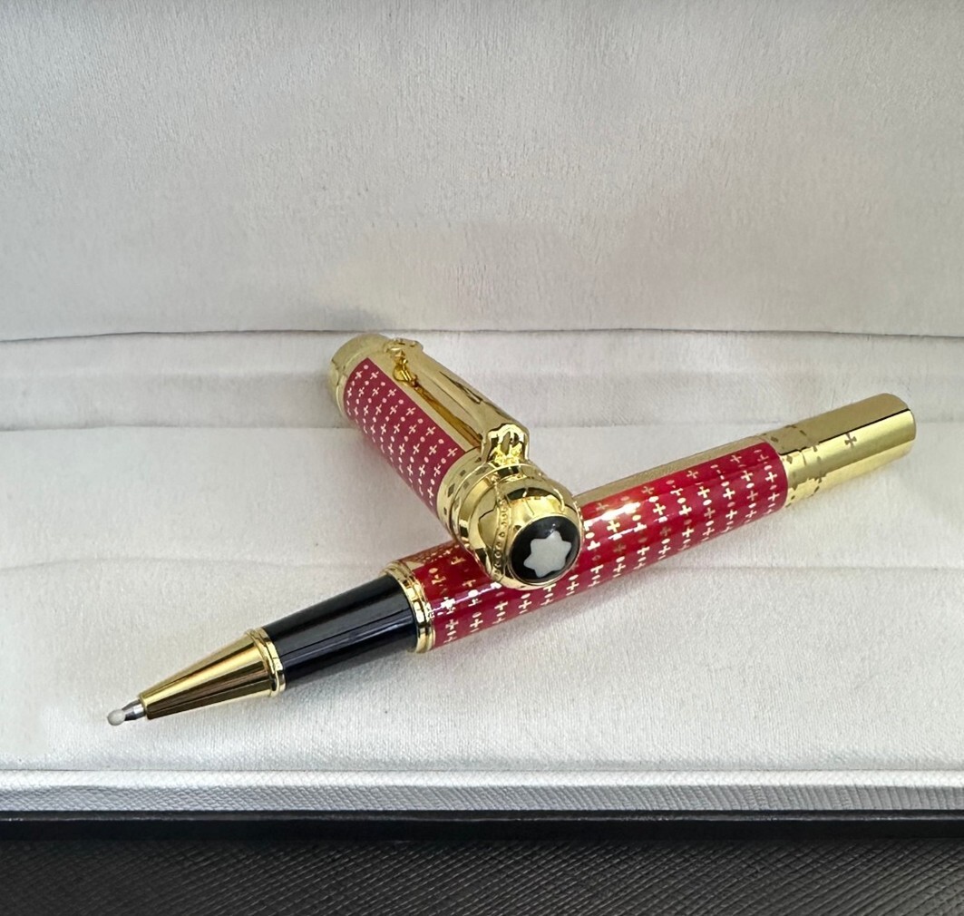 Deluxe Writers Series Red Color - Gold Clip 0.7mm Rollerball Pen No Box