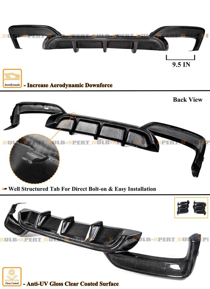 Difusor de parachoques trasero de fibra de carbono para BMW F06 F12 F13 M6 640i 650i M Sport 12-18 Foto 3 de 4
