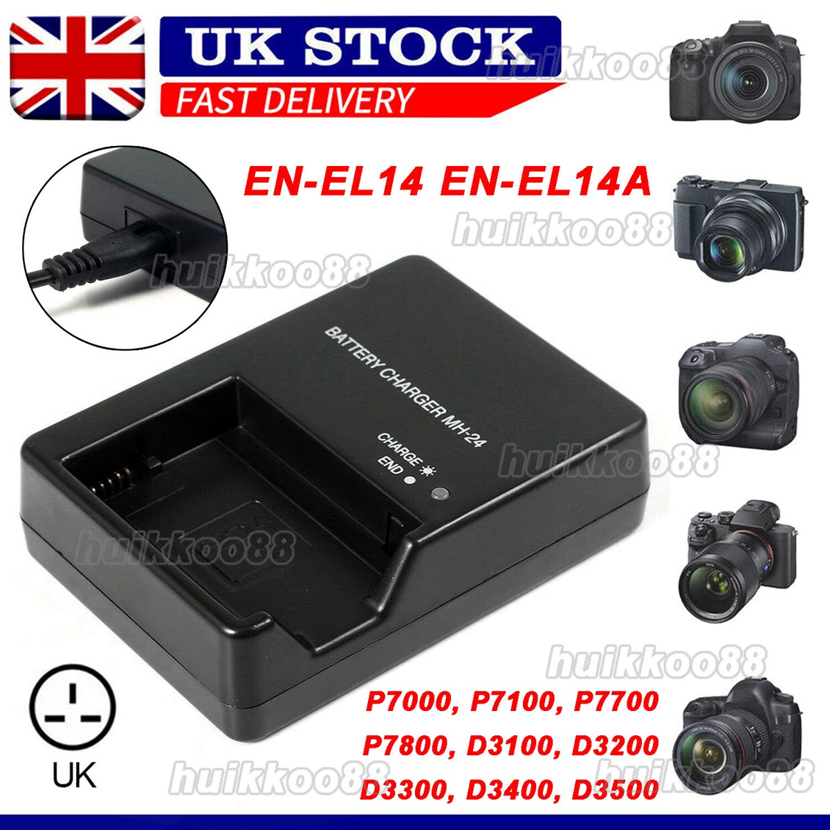 Nikon D3400 Nikon Mh 24 Charger MH-24 Battery Charger For Nikon EN