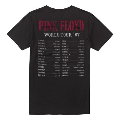 Pink Floyd Mens T-shirt World Tour 1987 Cotton Band Tee S Pink Floyd Mens T-shirt World Tour 1987 Cotton Band Tee S