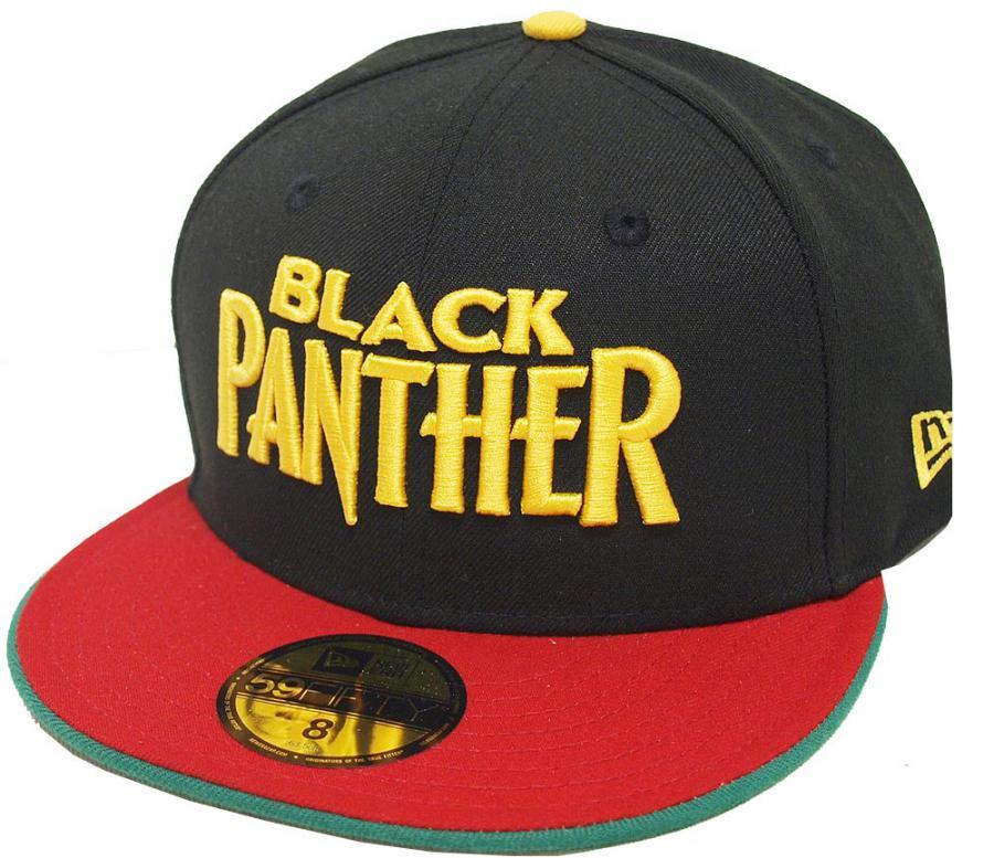 New Era Black Panther Cap Black Red Kelly Gold 59Fifty Fitted Limited  Edition