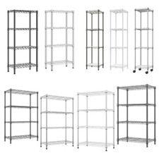 4 Shelf Steel Heavy Duty Wire Rack Commercial Kitchen Storage Wire Shelving Unit