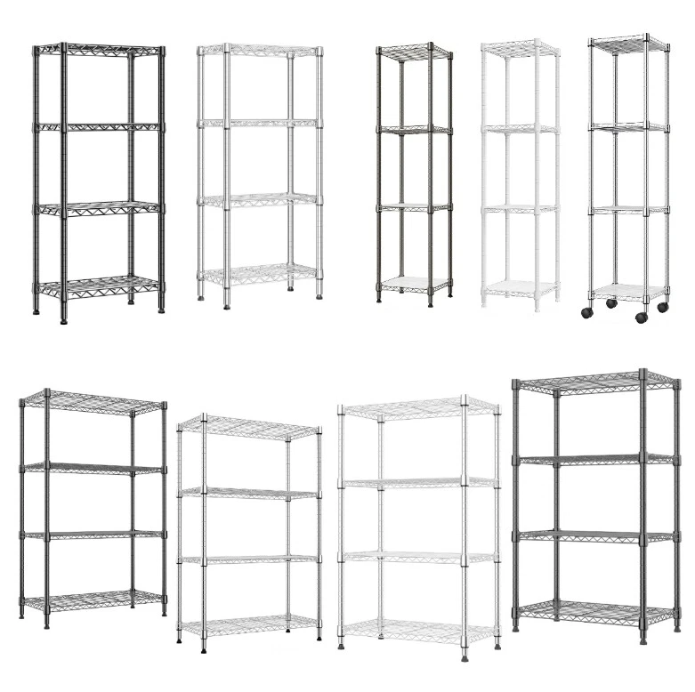 MZG 4 Shelf Steel Heavy Duty Wire Rack Commercial Kitchen Storage Wire Shelving Unit