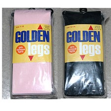 6 Pairs Girls Pink / Black Solid Color Nylon Opaque Tights 12-14 NEW