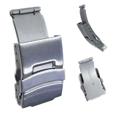 Metal Watch Buckle Double Click Button Stainless Steel Diving Deployment Clasp