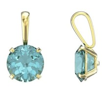 Yellow Gold Aquamarine Pendant Hallmarked British Made All Chain Lengths