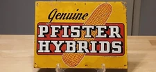 Vintage 1950's Pfister Hybrids Corn Seed Farm Metal Sign FREE SHIPPING !