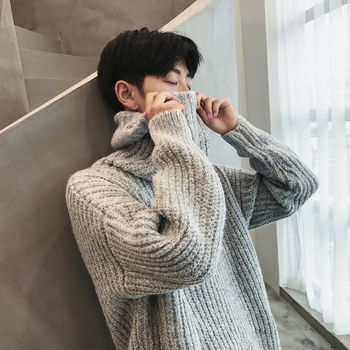Mens Casual Loose Thicken Knit 