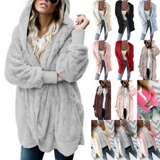 Womens Coat Fluffy Cardigan Winter Thicken Teddy Bear Jacket Fleece Fur Outwears