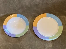 Set of 2 Mary Kay "Inspirational Words To Live By" Dinnerware Serving Plate Bowl