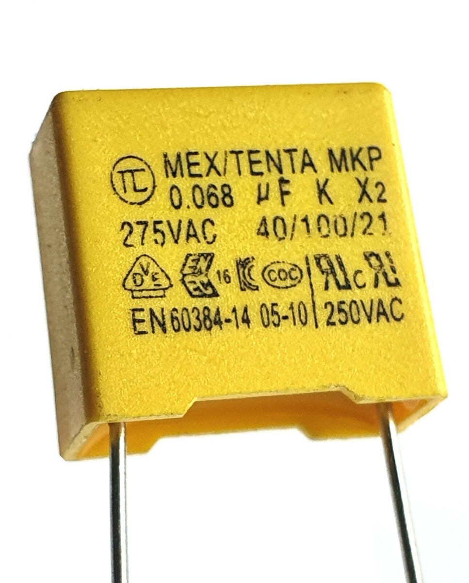 3pcs] 0.068uF 275v, 68nF TC TENTA 40100/21 Safety Capacitor pitch