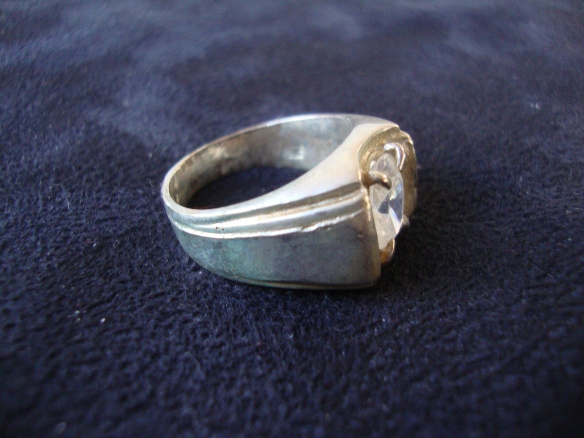 1970s silver ring sv925 16号 vintage VINTAGE 1970s LARGE CZ STERLING SILVER STAMPED 925 RING SZ 9 | eBay