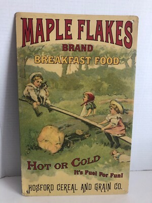 Vintage Tin Sign Wall Decor Maple Flakes Brand Advertising Sign